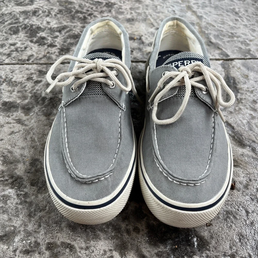 Sperry Top-Sider Bahama Mens Grey Canvas Boat Shoes Sneakers 0772830 Size 9